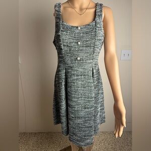 Allegra K Black and White Tweed Mini Dress